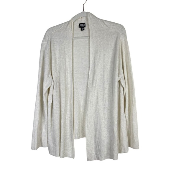 Eileen Fisher Womens 100% Linen Open Front Cardigan Sweater Minimalist Size 1X - Picture 1 of 12